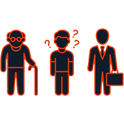 Icon für Senioren, Angehörige und viel beschäftigte Menschen