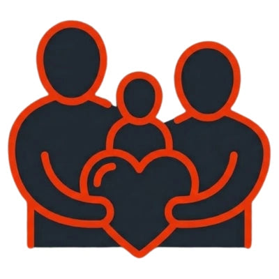 Icon für Angehörige – Familie unterstützt Senioren beim Smartphone