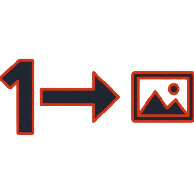 Icon für klare Beispiele mit Pfeil und Bildsymbol