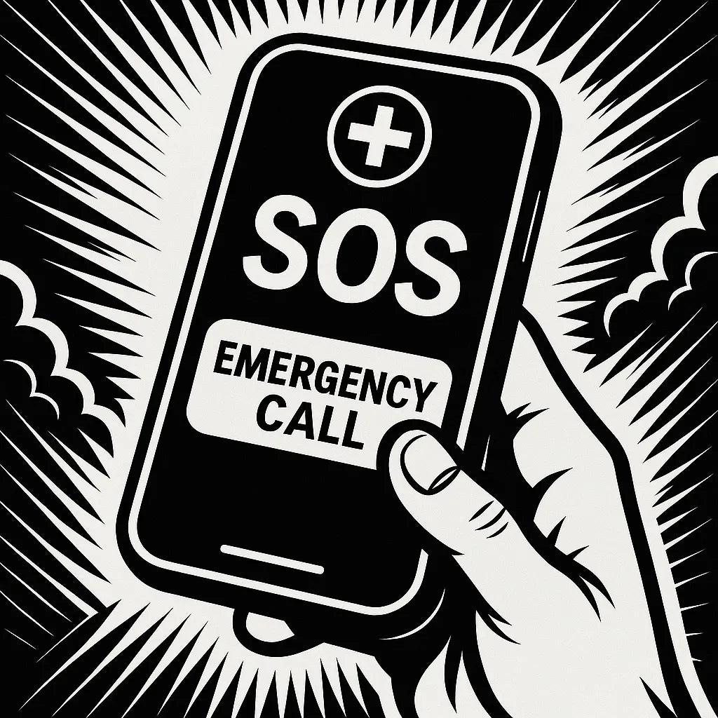 Smartphone mit SOS Notruf Taste für Sicherheitseinstellungen