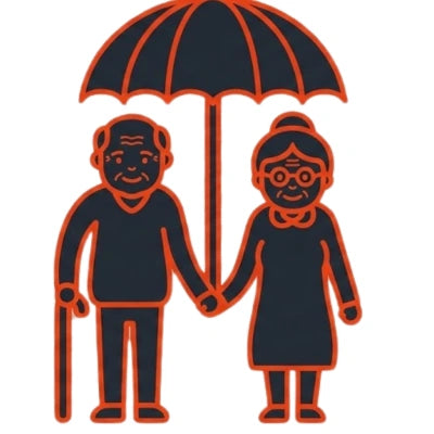 Icon für Senioren – ältere Nutzer mit Smartphone-Unterstützung