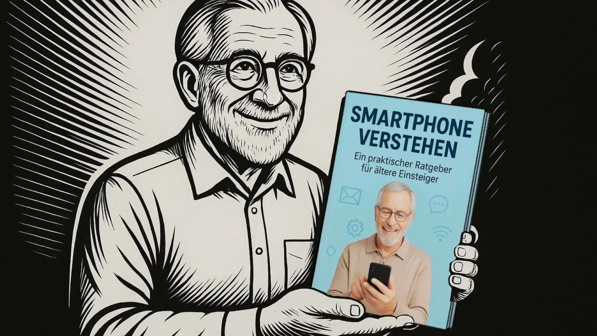 Senior hält Smartphone - Smartphone für Senioren verständlich erklärt