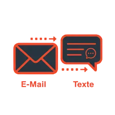 Icon für E-Mails und Texte mit Umschlag und Dokument