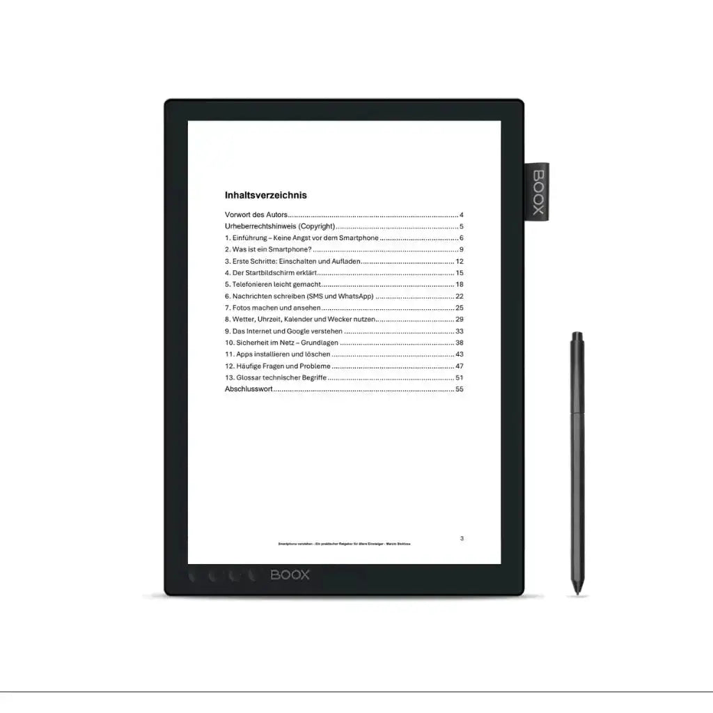 Smartphone verstehen – Inhaltsverzeichnis des E-Books