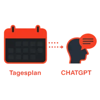 Icon für Tagesplan und Erinnerungen mit Kalender und Hinweis