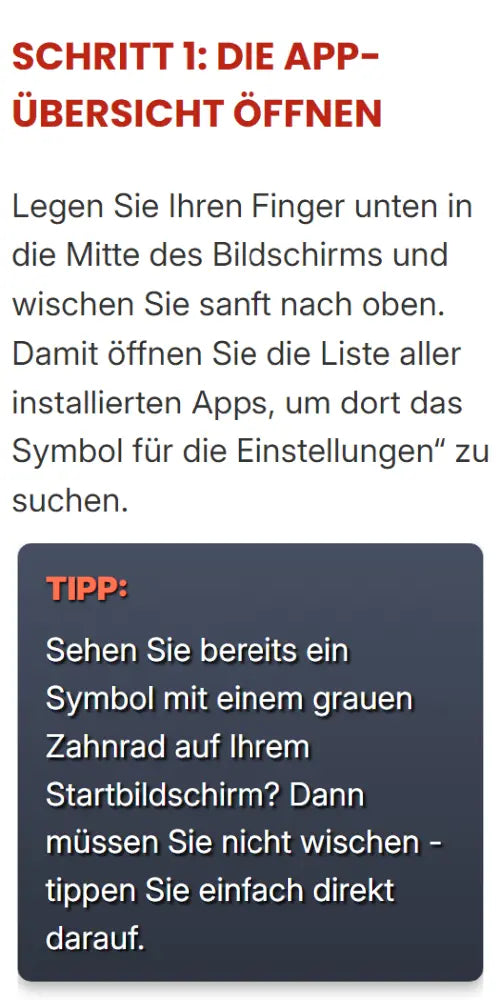 Vorschau einer Smartphone Anleitung