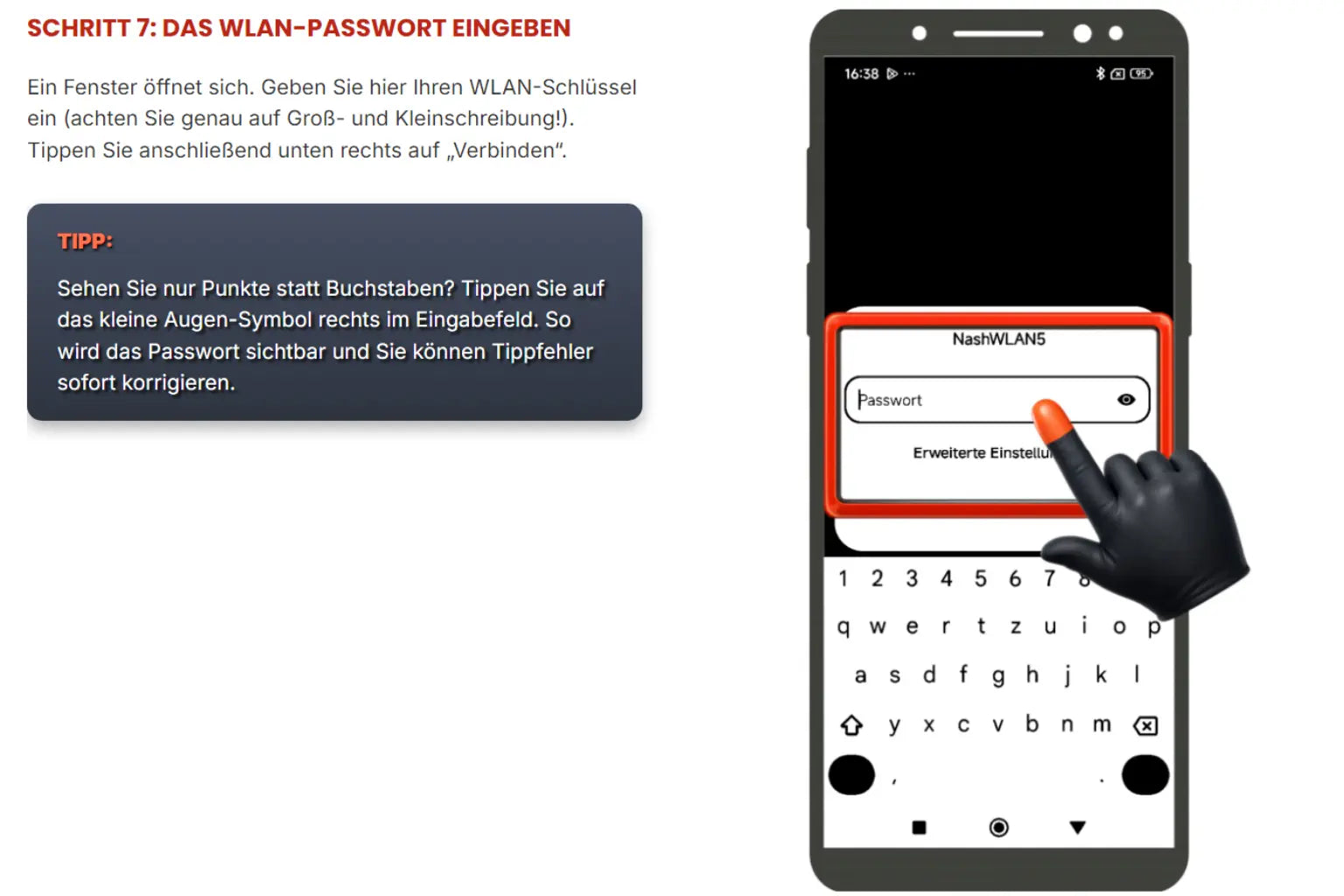 Vergrößerte Vorschau einer Smartphone Anleitung