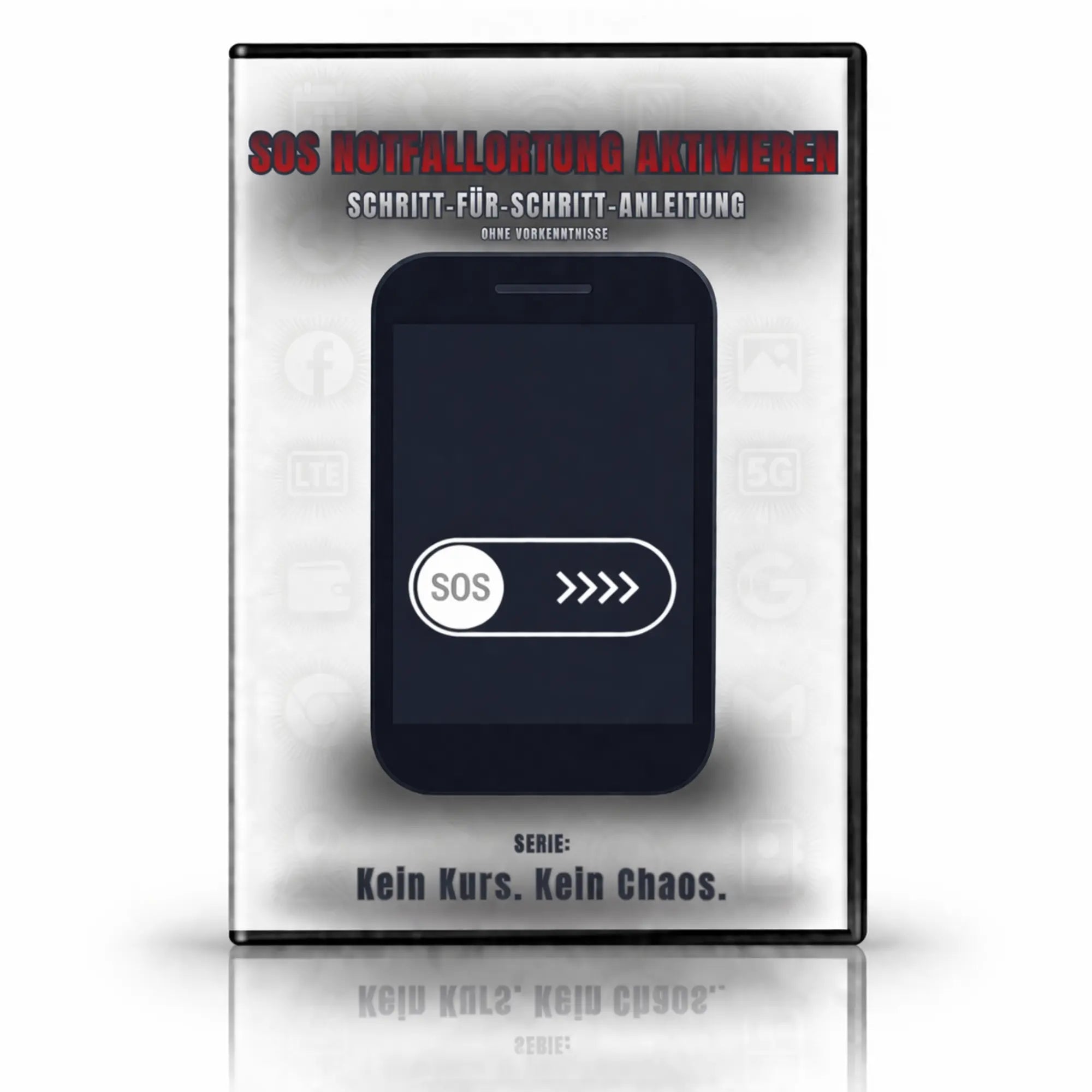 SOS-Notfallortung aktivieren Schritt-für-Schritt-Anleitung als E-Book-Cover mit Smartphone und SOS-Symbol