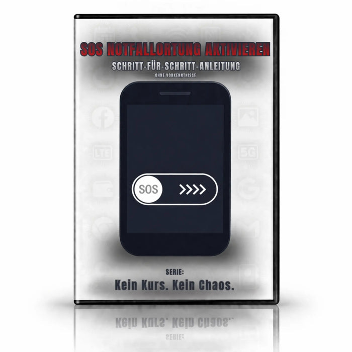 SOS-Notfallortung aktivieren Schritt-für-Schritt-Anleitung als E-Book-Cover mit Smartphone und SOS-Symbol