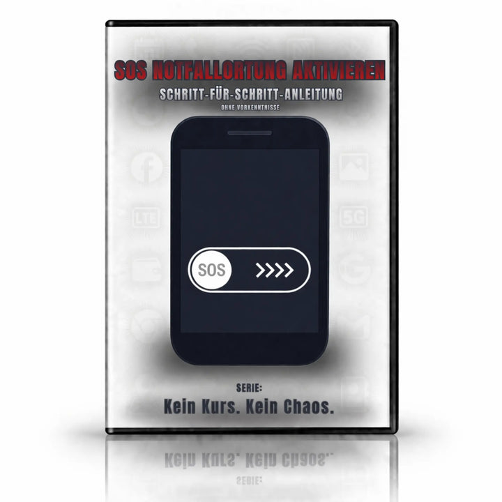 SOS-Notfallortung aktivieren Schritt-für-Schritt-Anleitung als E-Book-Cover mit Smartphone und SOS-Symbol